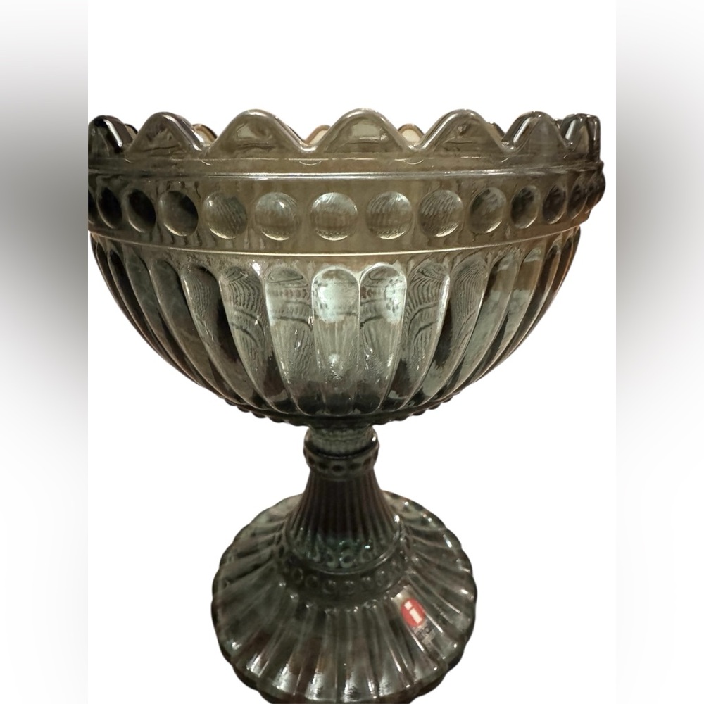 Iittala Marimekko Grey Maribowl on Foot 155mm Finland Glass Gothic Dessert Candy - Picture 2 of 4